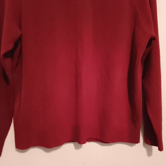 Hampshire Studio Mock Neck Sweater-Petite XL-Zip Back-Red-Classic-Minimal - Picture 3 of 7